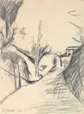 Strada by Ottone Rosai, 1932, pencil on paper, offered May 2010