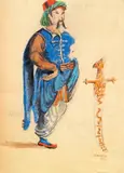 Alberto Savinio, Idraote, figurino e particolare della spada