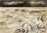 Donna sulla spiaggia by Giuliano Vangi, 1978, tempera and pencil on paper, offered May 2010