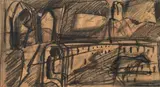 Composizione by Mario Sironi, 1945, charcoal and pencil on paper, offered May 2010