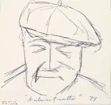 Autoritratto by Rotella, 1989, penna biro on paper, offered May 2010