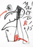 Joan Miró, Pellicano, 1975, pennarelli and inchiostro on paper