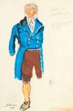 Alberto Savinio, Bozzetto di costume teatrale, 1952, pencil