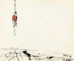 Senza titolo by Achille Perilli, 1958, inchiostro on paper, offered May 2010