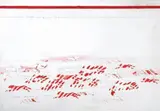 Alighiero Boetti, Senza titolo (Pantere), 1988, mixed media on paper applicata on canvas