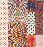 Robert Rauschenberg, Samarkand Stitches #2, 1988, screenprint on tessuti assemblati