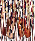 Arman, Senza titolo, 2001, violino spezzato and acrylic on canvas tesa on panel