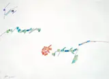 Achille Perilli, La macchia rossa, 1991, watercolour on paper