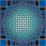 Stri-Ond-Vall by Victor Vasarely, 1974, acrylic on panel, offered May 2010