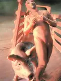 Paolo Consorti, Antonio e il porco, 2003, mixed media on canvas