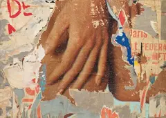 Rue du Temple - la main by Jacques de la Villeglé, 1970, décollage on paper applicata on canvas, offered May 2010
