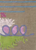 Giorgio Griffa, Tre linee con arabesco n. 194, 1991, acrylic on canvas