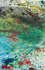 Shôzô Shimamoto, Senza titolo, acrylic and vetro on canvas