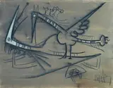 Wifredo Lam, Due uccelli, 1968, oil on canvas