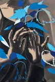 David Salle, Blue leaves, 1997, oil on canvas