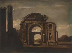 Viviano Codazzi, Paesaggio con architetture, oil on canvas