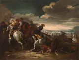 Battaglia tra cavalieri imperiali e turchi by detto il Borgognone Jacques Courtois, oil on canvas, offered Mar 2010