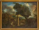 Bartolomeo Pedon, Paesaggio con fulmine, oil on canvas