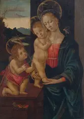 Francesco Botticini, Madonna col Bambino e San Giovannino, tempera on panel