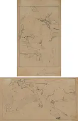 Coppia di disegni by Telemaco Signorini, A) Muri diroccati ed alberi, offered Jun 2024