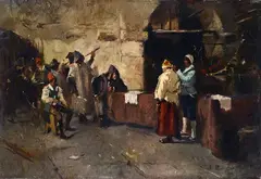 Domenico Morelli, Interno con figure