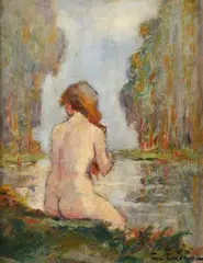 Baigneuse by Édouard-Jules Eveno, Signature bottom right., offered May 2024
