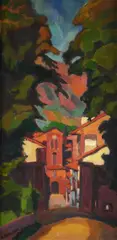 André Hebuterne, Landscape (La Porte d'Espagne), 1921, Signature and date lower left. On the reverse: signature and title "A. Hebuterne/St. Jean Pied de Port/La Porte