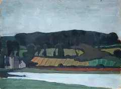 André Hebuterne, Landscape, 1913, On the reverse: label Andrè Cheune