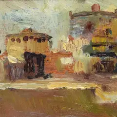Scorcio di piazza by Giovanni Bartolena, offered Oct 2023