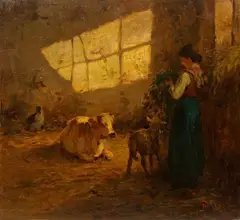 Giuseppe Palizzi, Interno di stalla