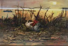 Lovers on the beach by Fausto Maria Liberatore, Sign at the bottom to the left. On the reverse: title., offered Sep 2023
