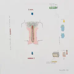 Details of the queens by Gianfranco Baruchello, 1976, offered Sep 2023