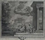 Étienne Baudet, The dressing table of Venus (by Francesco Albani), Burin engraving
