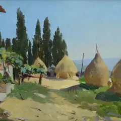 Sheaves by Alfredo Bonciani, Sign at the bottom to the left. On the reverse: author's stamp., offered Sep 2023