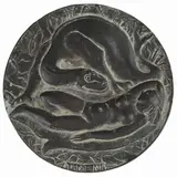 Omero Taddeini, Aeneas and the serpent, Bronze relief