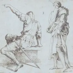 Alley with characters by Pietro Aldi, On the reverse: cartouche with inscription by Sofia Rossi Pintore., offered Sep 2023