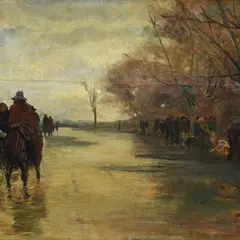 Rainy day by Eugenio Cecconi, Sign at the bottom to the left., offered Sep 2023