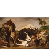Paul de Vos, Caccia all'orso, oil on canvas