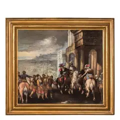 Scena militare by Carlo Coppola, oil on canvas, offered Mar 2016