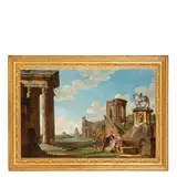 Capriccio architettonico con monumenti della Roma antica by Giovanni Paolo Pannini, oil on canvas, offered Mar 2016