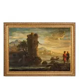 Jan de Momper, Paesaggio costiero con torre, oil on canvas