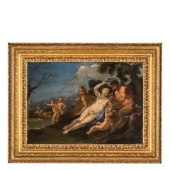 Venere e Sileno con amorini by Michele Rocca, oil on copper, offered Mar 2016