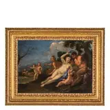 Michele Rocca, Venere e Sileno con amorini, oil on copper