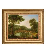 Hendrik Frans van Lint, Paesaggio laziale con figure / Firmato e datato 'H. Van Lint 1743', oil on canvas