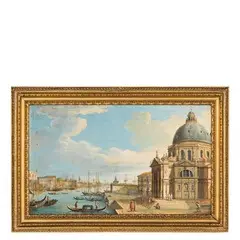Vincenzo Chilone, Veduta di Santa Maria della Salute e il Bacino di San Marco, gouache on canvas