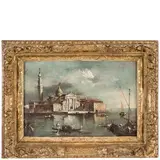 Giacomo Guardi, Veduta veneziana, oil on canvas