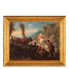 Scene bibliche by Pieter Mulier, oil on canvas, offered Jun 2016