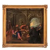 Andrea Camassei, Sant'Agostino lava i piedi a Cristo, oil on canvas