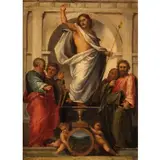 Francesco Saverio Altamura, Trionfo di Cristo e Santi, oil on canvas applicata on cardboard