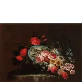 Canestre di fiori by Giuseppe Volò detto Giuseppe Vicenzino, oil on canvas, offered Jun 2016